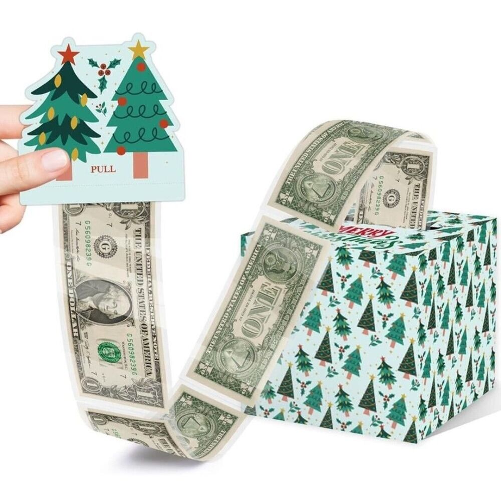 Money Box for Cash Gift Set Included Card and 35Pcs Transparent Bags